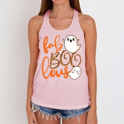 Stylish leopard Halloween Fab-BOO-lous Ghost Women's Knotted Racerback Tank