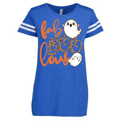 Stylish leopard Halloween Fab-BOO-lous Ghost Enza Ladies Jersey Football T-Shirt