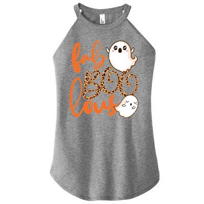 Stylish leopard Halloween Fab-BOO-lous Ghost Women's Perfect Tri Rocker Tank