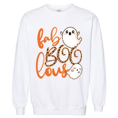 Stylish leopard Halloween Fab-BOO-lous Ghost Garment-Dyed Sweatshirt