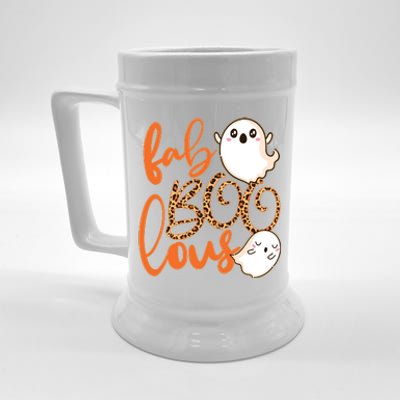 Stylish leopard Halloween Fab-BOO-lous Ghost Beer Stein