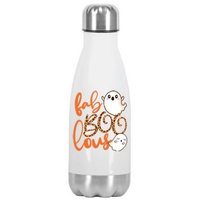 Stylish leopard Halloween Fab-BOO-lous Ghost Stainless Steel Insulated Water Bottle