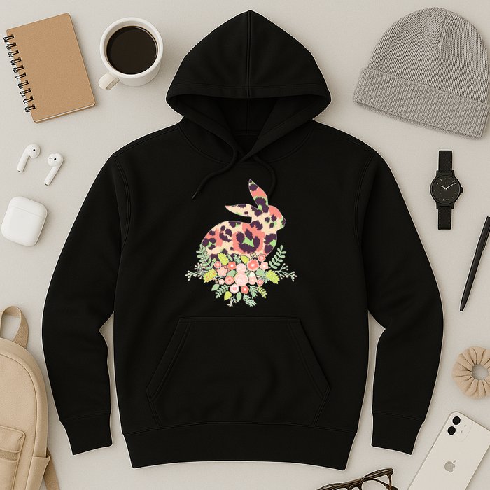 Stylish Leopard Pattern Easter Bunny Hoodie