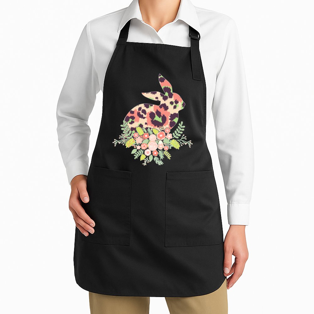 Stylish Leopard Pattern Easter Bunny Apron