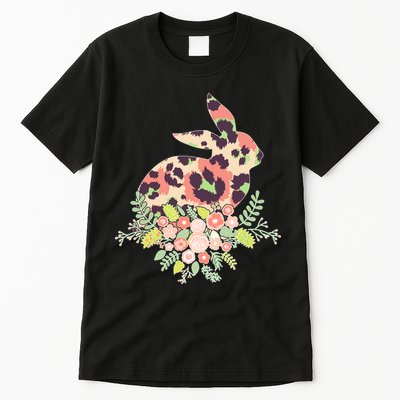 Stylish Leopard Pattern Easter Bunny Tall T-Shirt