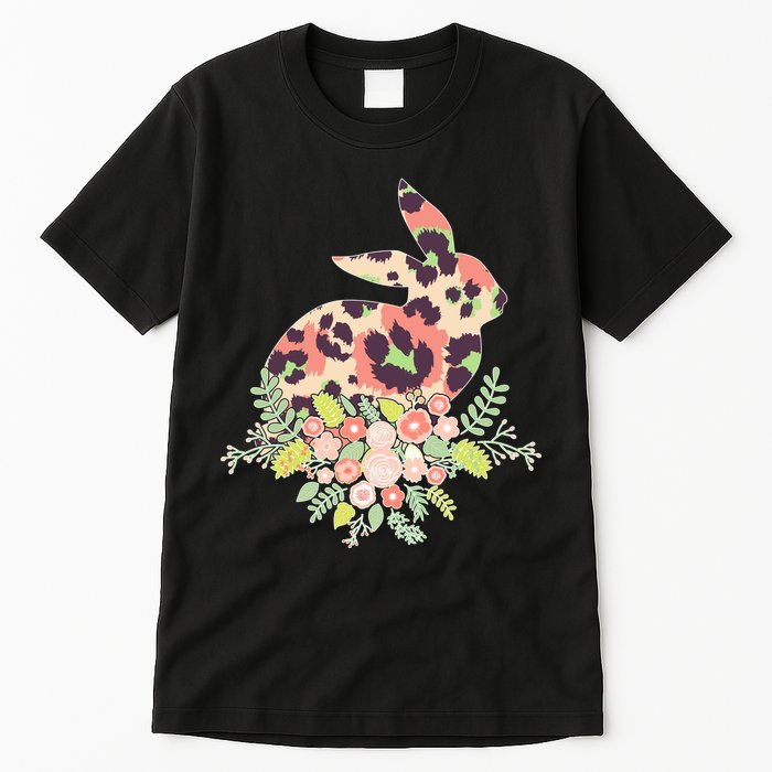 Stylish Leopard Pattern Easter Bunny Tall T-Shirt