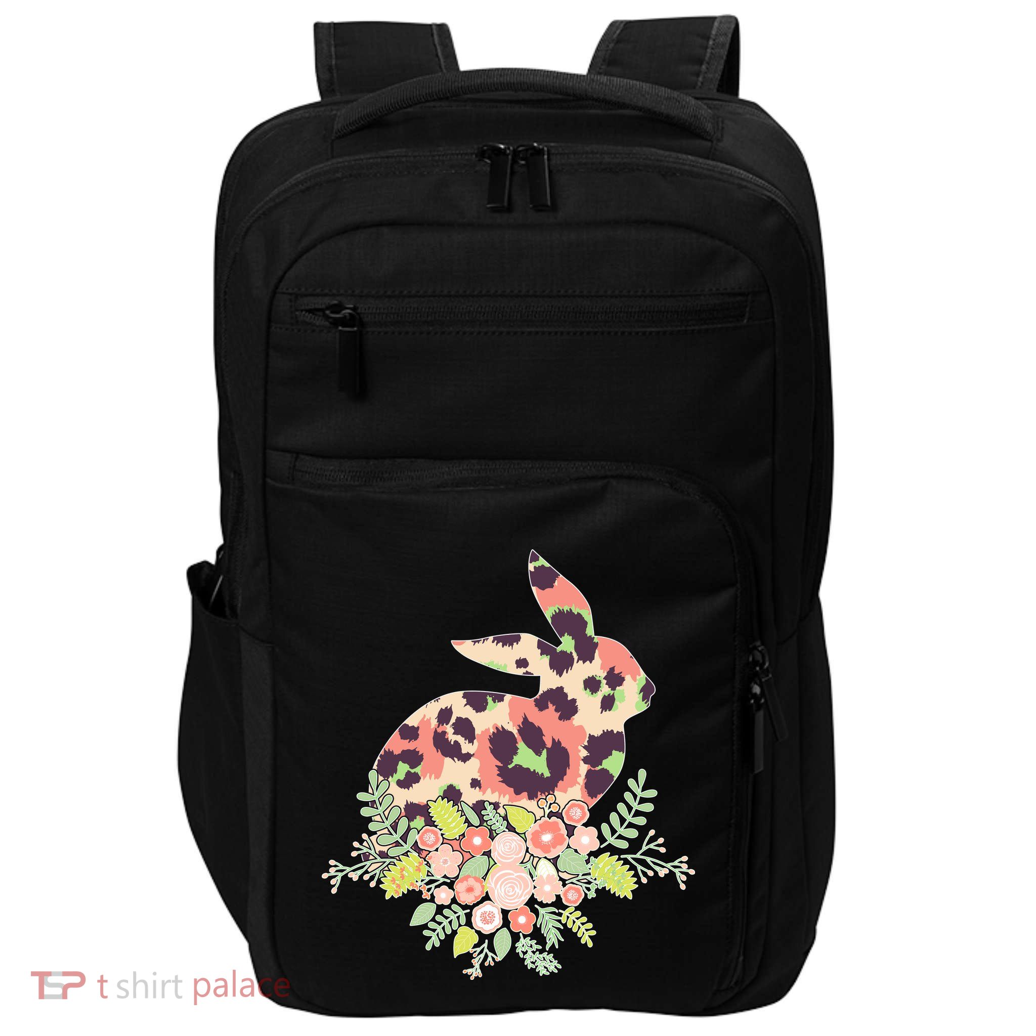 Stylish Leopard Pattern Easter Bunny Impact Tech Backpack