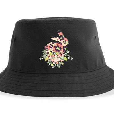 Stylish Leopard Pattern Easter Bunny Sustainable Bucket Hat