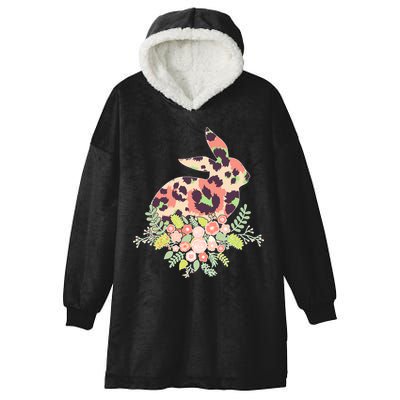 Stylish Leopard Pattern Easter Bunny Hooded Wearable Blanket