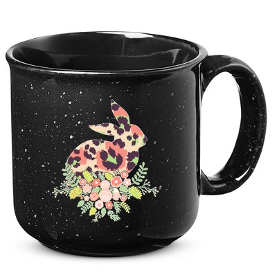 Stylish Leopard Pattern Easter Bunny 15oz Campfire Ceramic Mug