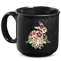 Stylish Leopard Pattern Easter Bunny 15oz Campfire Ceramic Mug