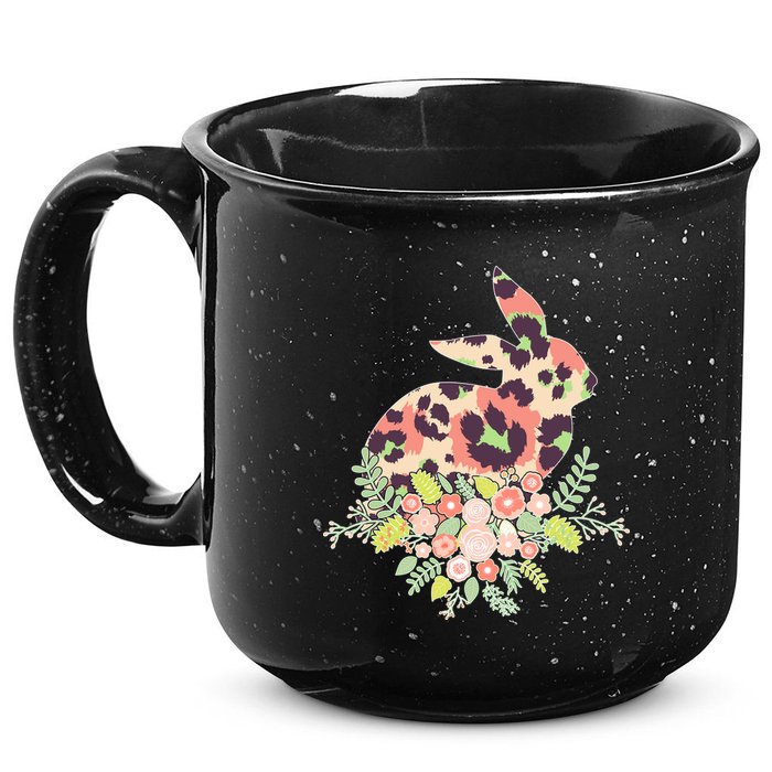 Stylish Leopard Pattern Easter Bunny 15oz Campfire Ceramic Mug
