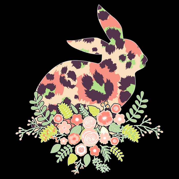 Stylish Leopard Pattern Easter Bunny Drawstring Bag