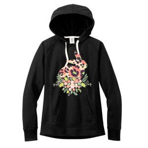 Stylish Leopard Pattern Easter Bunny Women's Fleece Hoodie