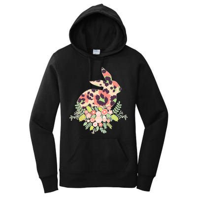 Stylish Leopard Pattern Easter Bunny Women's Pullover Hoodie