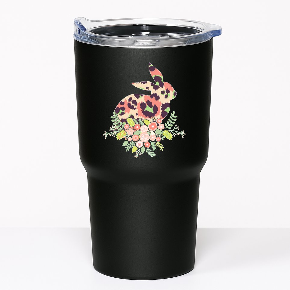 Stylish Leopard Pattern Easter Bunny Tumbler