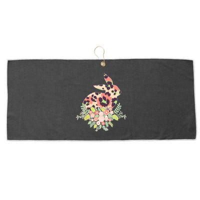 Stylish Leopard Pattern Easter Bunny Large Microfiber Waffle Golf Towel