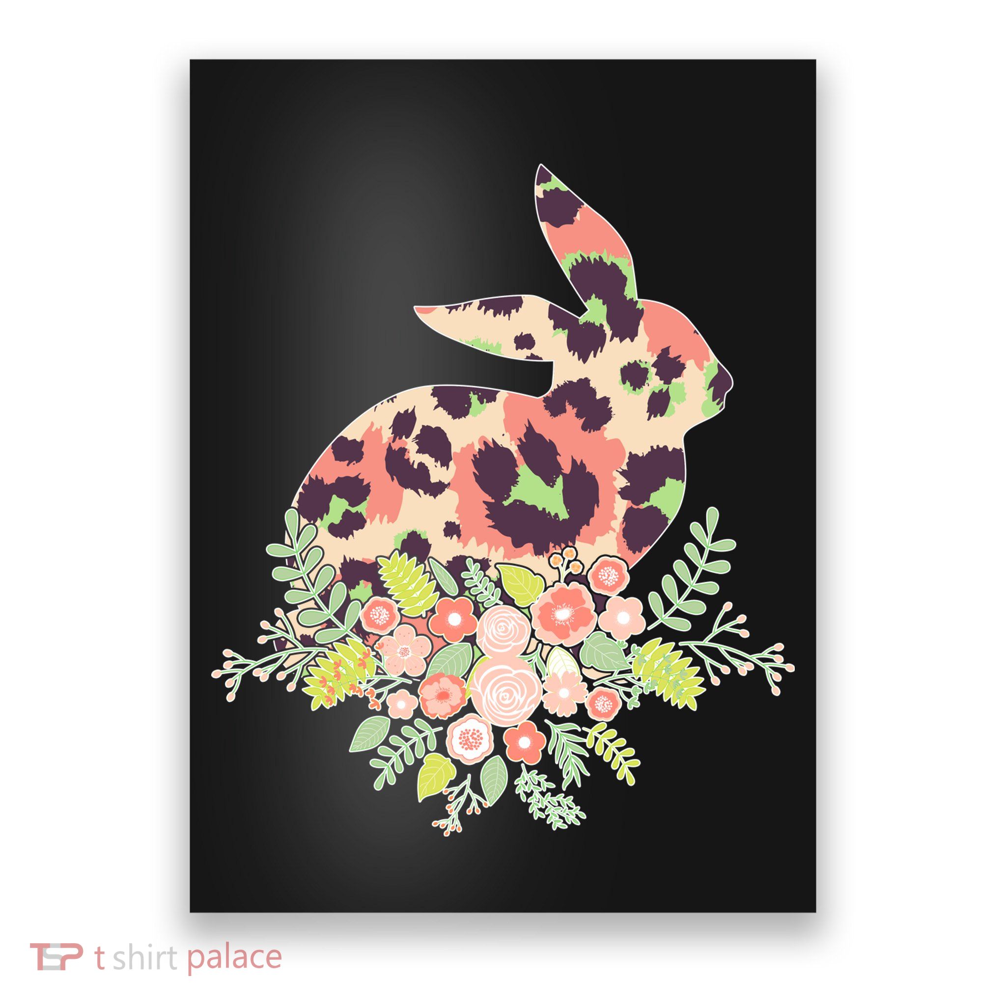 Stylish Leopard Pattern Easter Bunny Poster