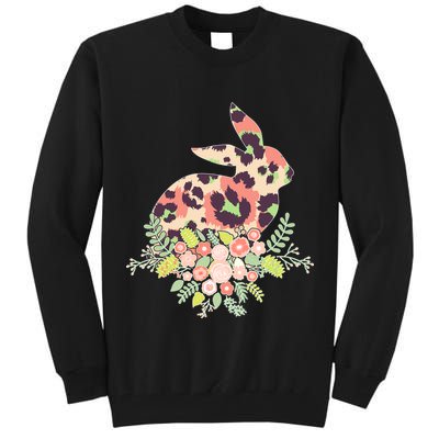 Stylish Leopard Pattern Easter Bunny Tall Sweatshirt