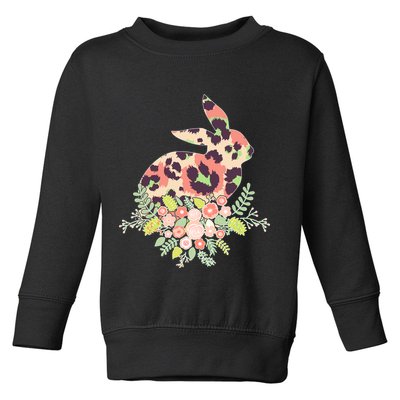 Stylish Leopard Pattern Easter Bunny Toddler Sweatshirt