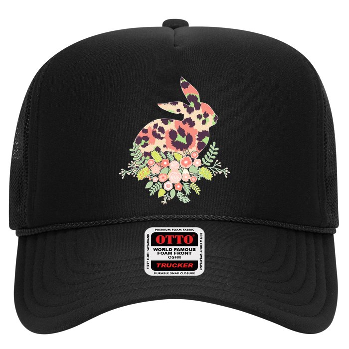 Stylish Leopard Pattern Easter Bunny Trucker Hat