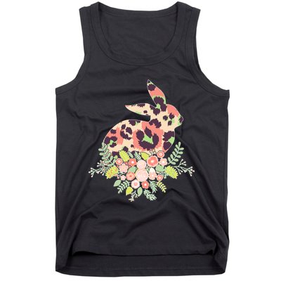 Stylish Leopard Pattern Easter Bunny Tank Top