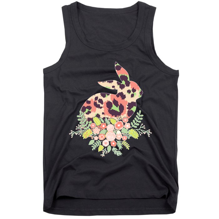 Stylish Leopard Pattern Easter Bunny Tank Top