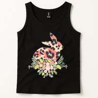 Stylish Leopard Pattern Easter Bunny Tank Top