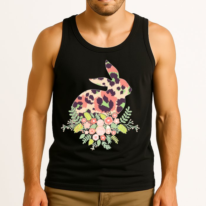 Stylish Leopard Pattern Easter Bunny Tank Top