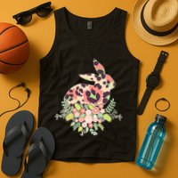 Stylish Leopard Pattern Easter Bunny Tank Top