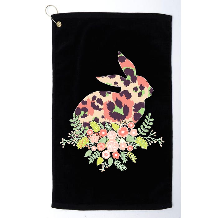 Stylish Leopard Pattern Easter Bunny Golf Towel