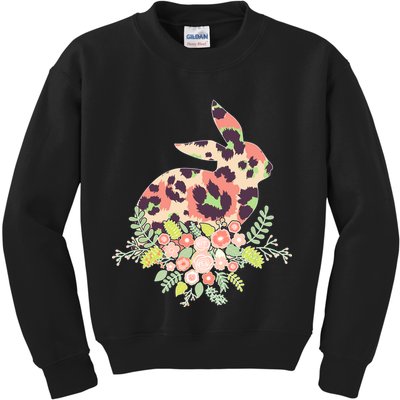 Stylish Leopard Pattern Easter Bunny Kids Sweatshirt