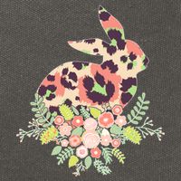 Stylish Leopard Pattern Easter Bunny Cotton Canvas Backpack