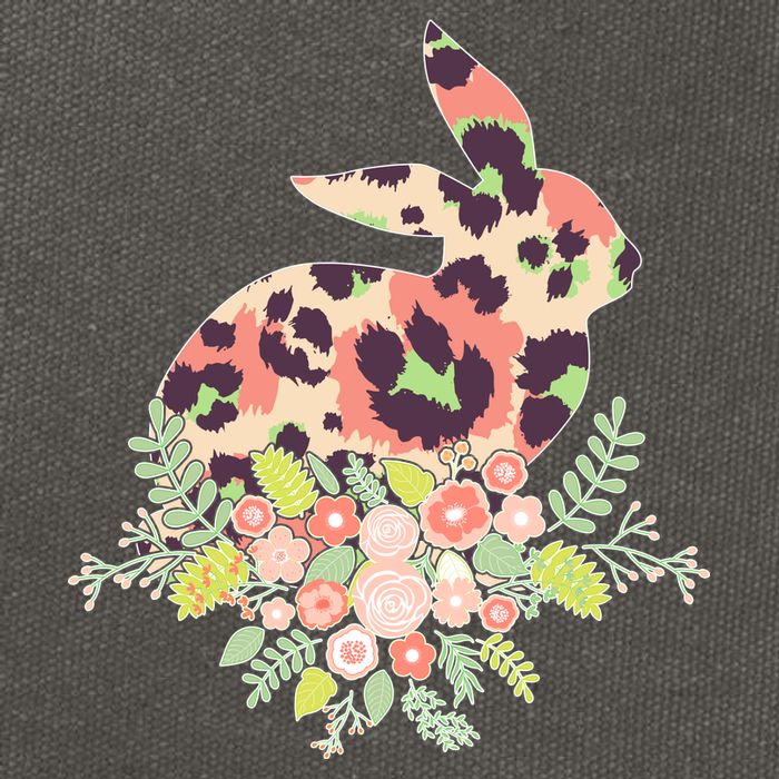 Stylish Leopard Pattern Easter Bunny Cotton Canvas Backpack