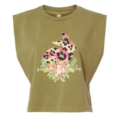 Stylish Leopard Pattern Easter Bunny Garment-Dyed Women's Muscle Tee