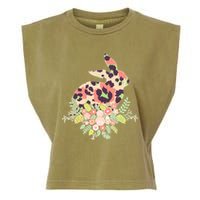 Stylish Leopard Pattern Easter Bunny Garment-Dyed Women's Muscle Tee