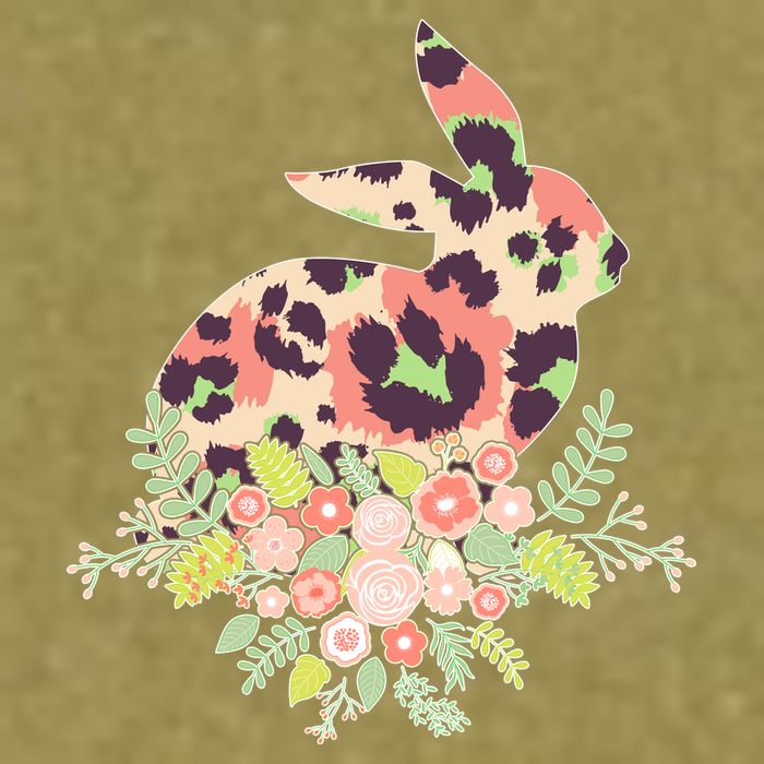 Stylish Leopard Pattern Easter Bunny Garment-Dyed Women's Muscle Tee