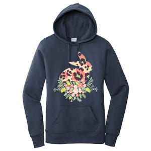 Stylish Leopard Pattern Easter Bunny Women's Pullover Hoodie