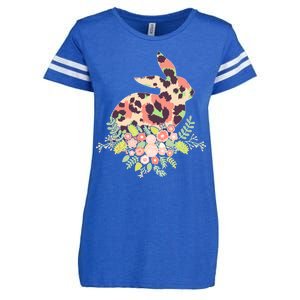 Stylish Leopard Pattern Easter Bunny Enza Ladies Jersey Football T-Shirt