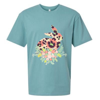 Stylish Leopard Pattern Easter Bunny Sueded Cloud Jersey T-Shirt