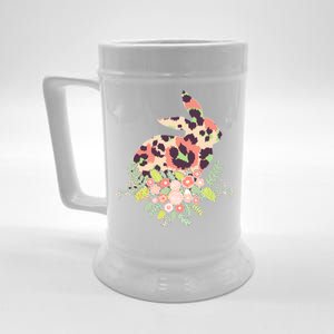 Stylish Leopard Pattern Easter Bunny Beer Stein