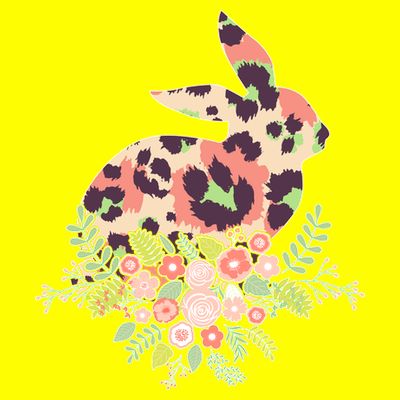 Stylish Leopard Pattern Easter Bunny T-Shirt