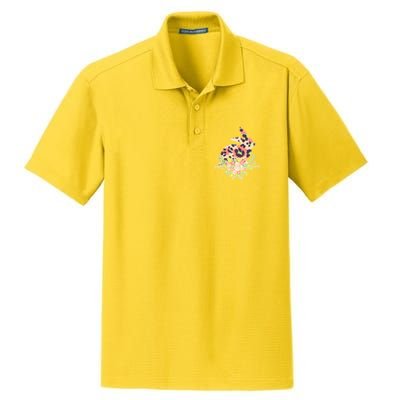 Stylish Leopard Pattern Easter Bunny Dry Zone Grid Polo