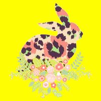 Stylish Leopard Pattern Easter Bunny Womens T-Shirt