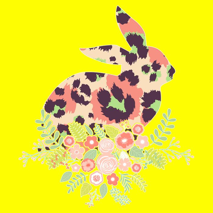 Stylish Leopard Pattern Easter Bunny Womens T-Shirt