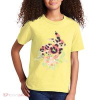 Stylish Leopard Pattern Easter Bunny Kids T-Shirt