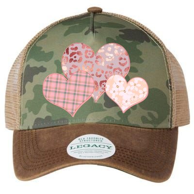 Stylish Pattern Hearts Legacy Tie Dye Trucker Hat