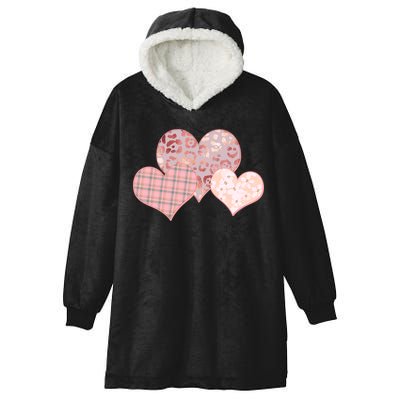 Stylish Pattern Hearts Hooded Wearable Blanket