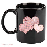 Stylish Pattern Hearts 11oz C Handle Ceramic Mug