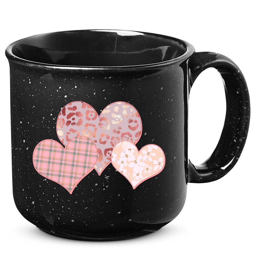 Stylish Pattern Hearts 15oz Campfire Ceramic Mug